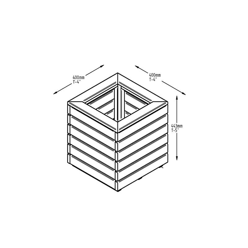 Linear Wooden Planter Square